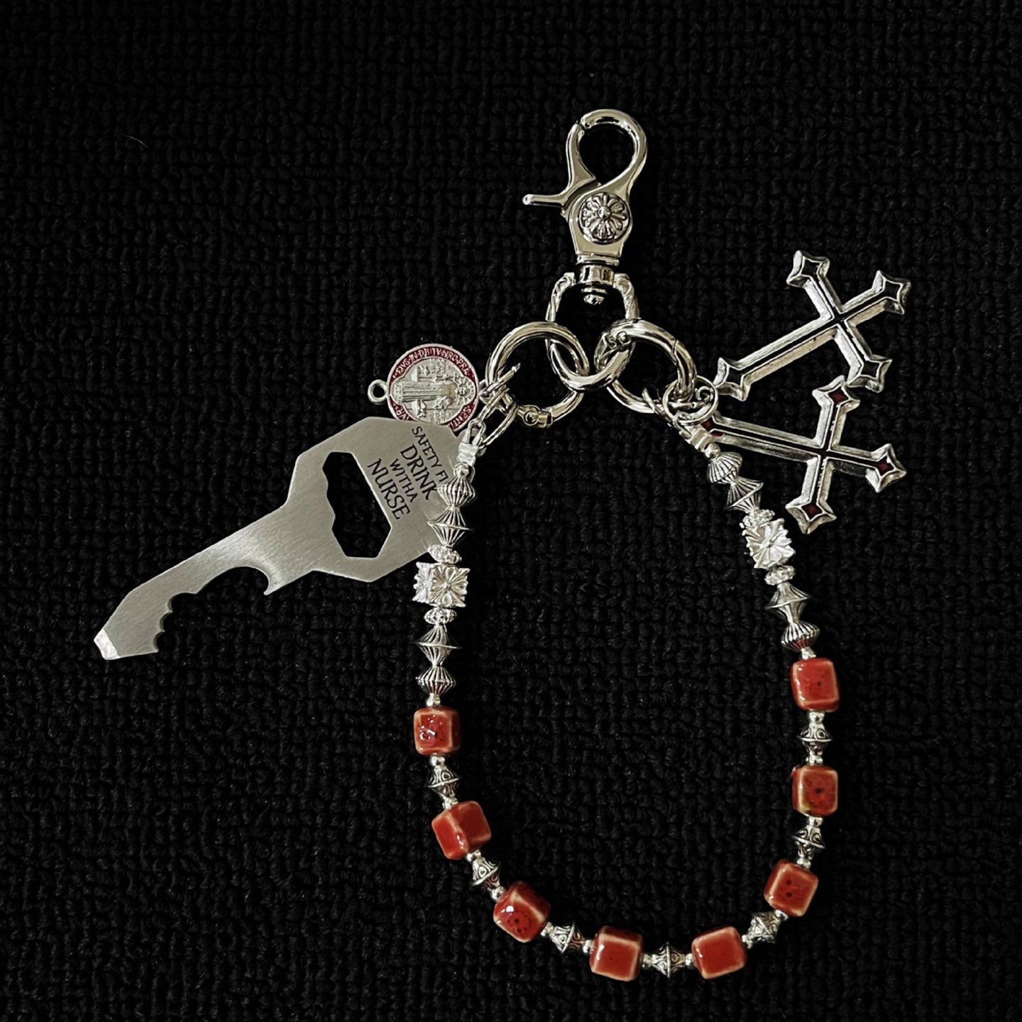 Ceramic beaded trouser chain waist chain pendant