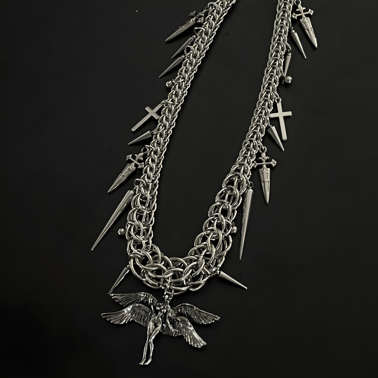 European and American chain mail rivet pants chain