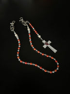 TT same style white dove red cross pants chain