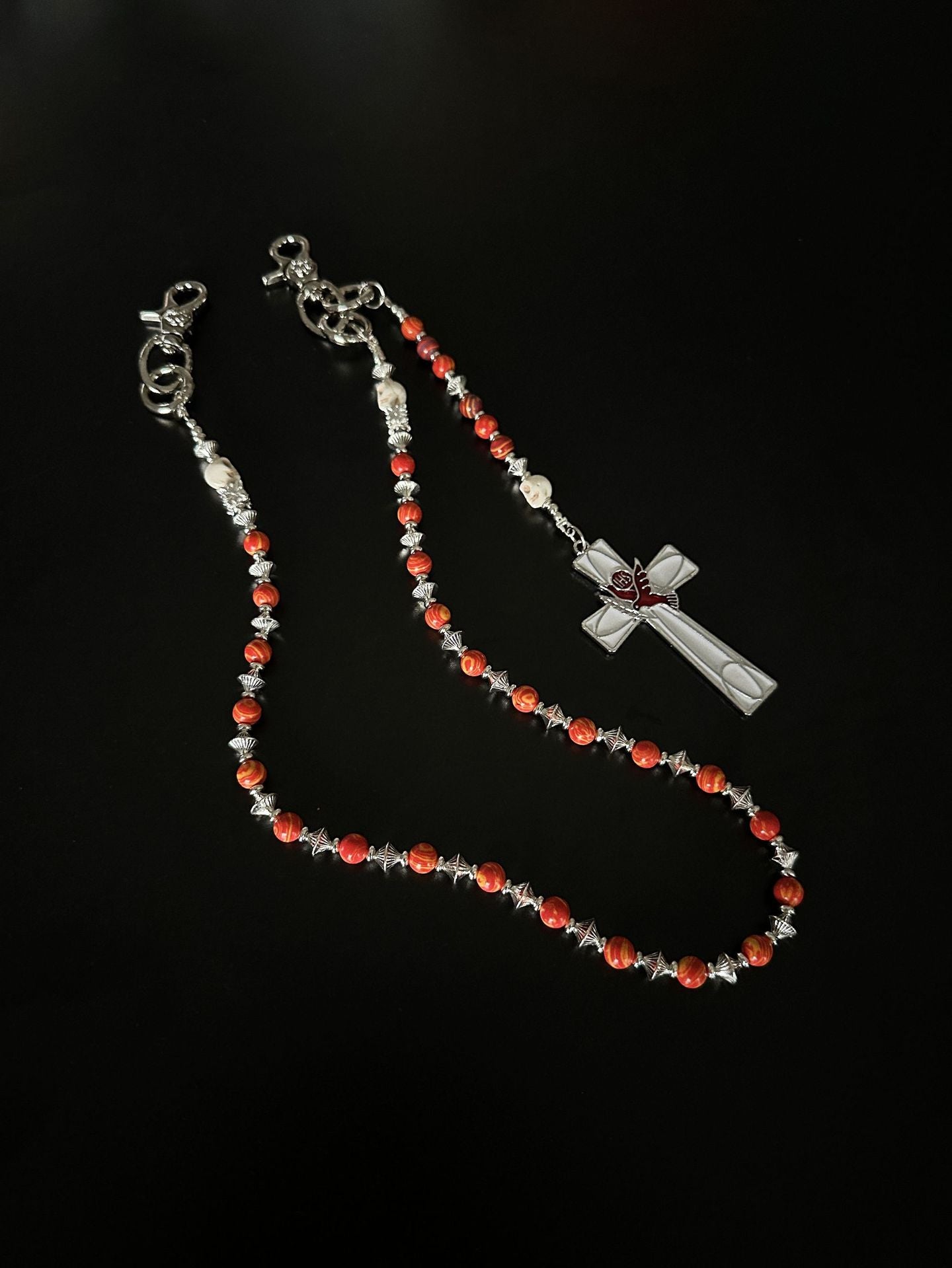 TT same style white dove red cross pants chain