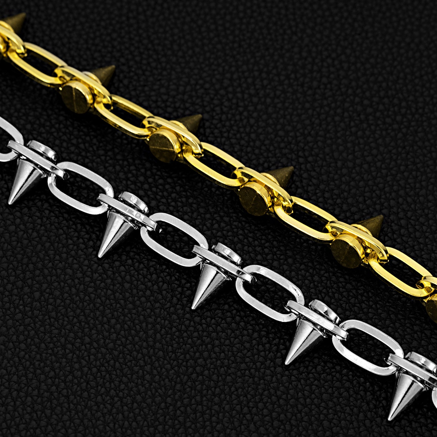 12 rivet spike pants chain