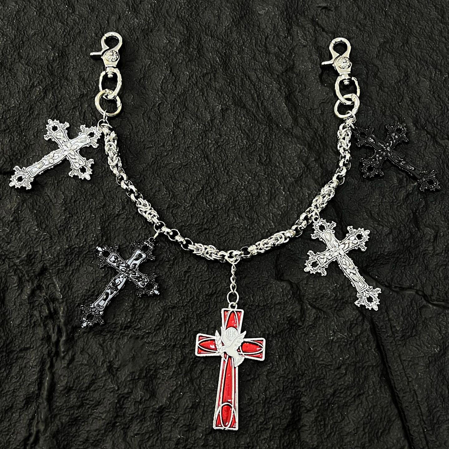 Element Cross Pendant Pants Chain