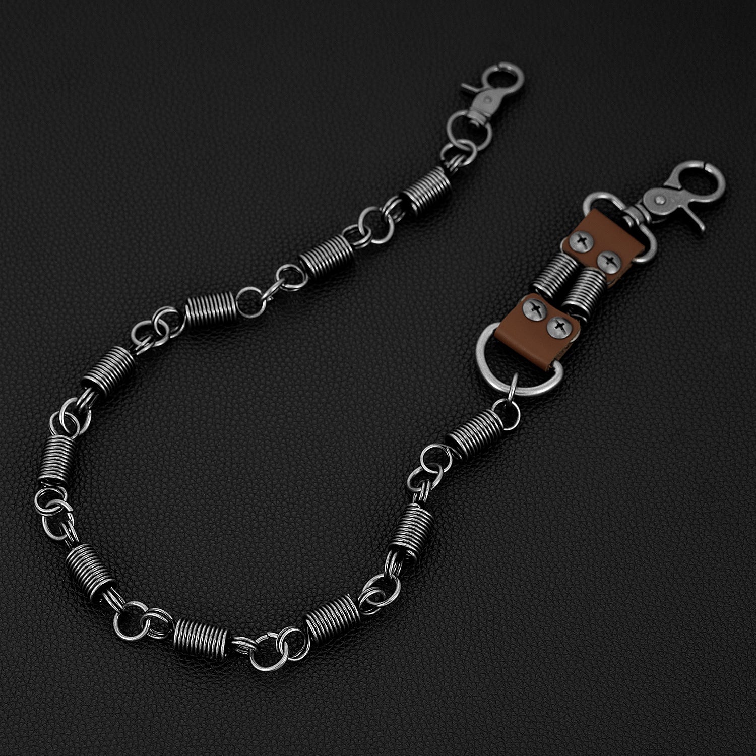 Single layer spring first layer cowhide pants chain