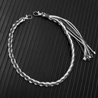 Hand-woven waxed thread jeans chain