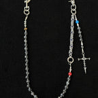 Black Glitter Splicing Dragon Bone Bead Pants Chain