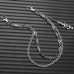 Double-chain trouser chain with musical note pendant
