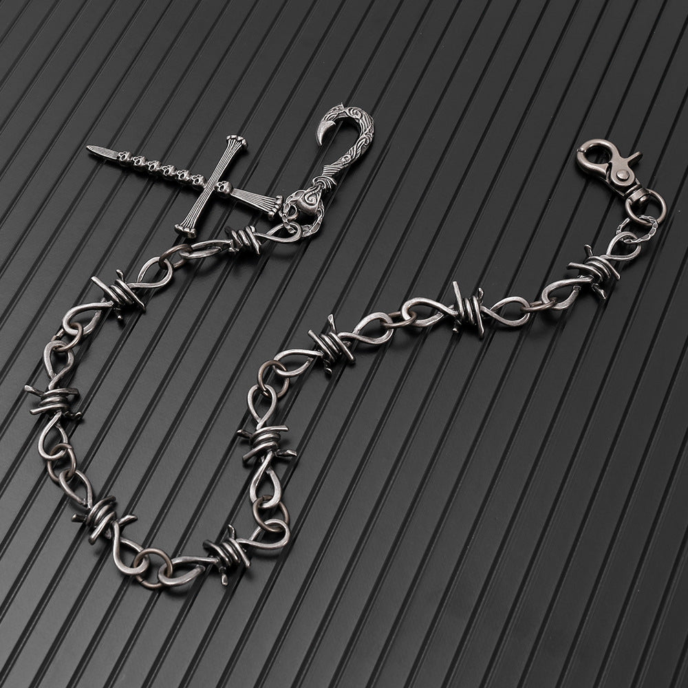 Vintage Gothic Cross Skull Pants Chain