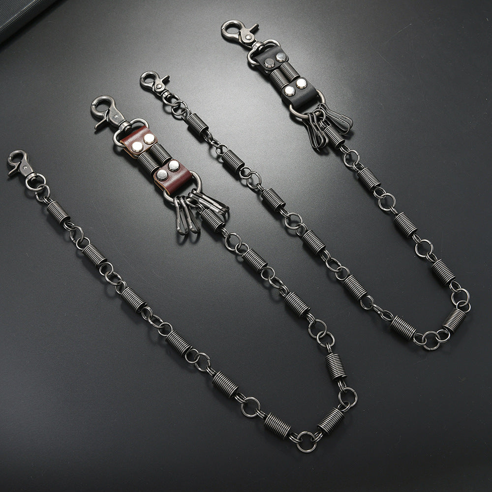 Fashionable metal spring trouser chain