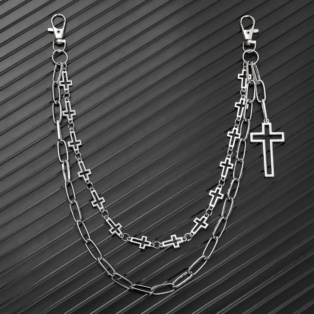 Personalized street hip-hop cross pants chain