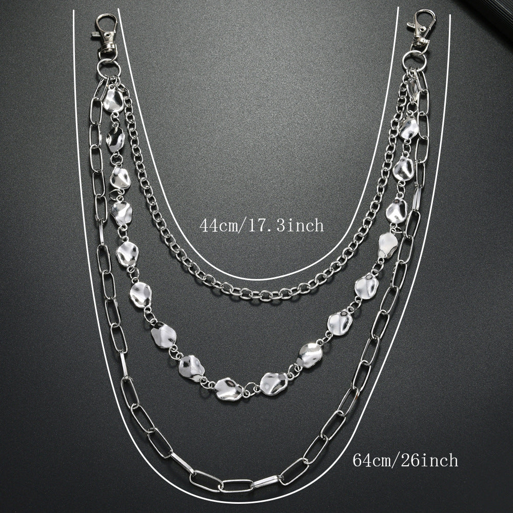 Simple multi-layer metal trouser chain