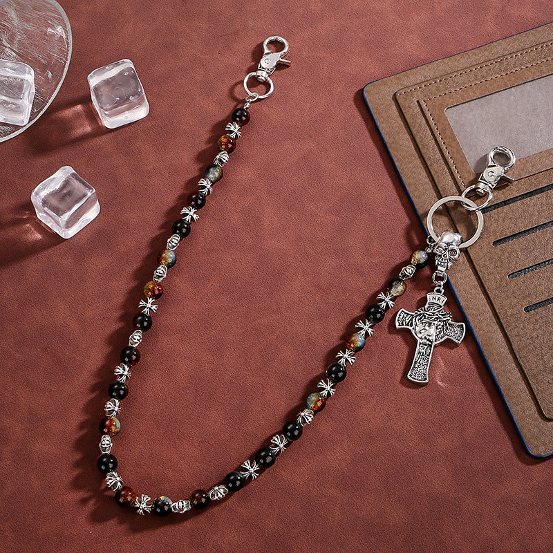 Exclusive design single chain mixed color crystal trouser chain