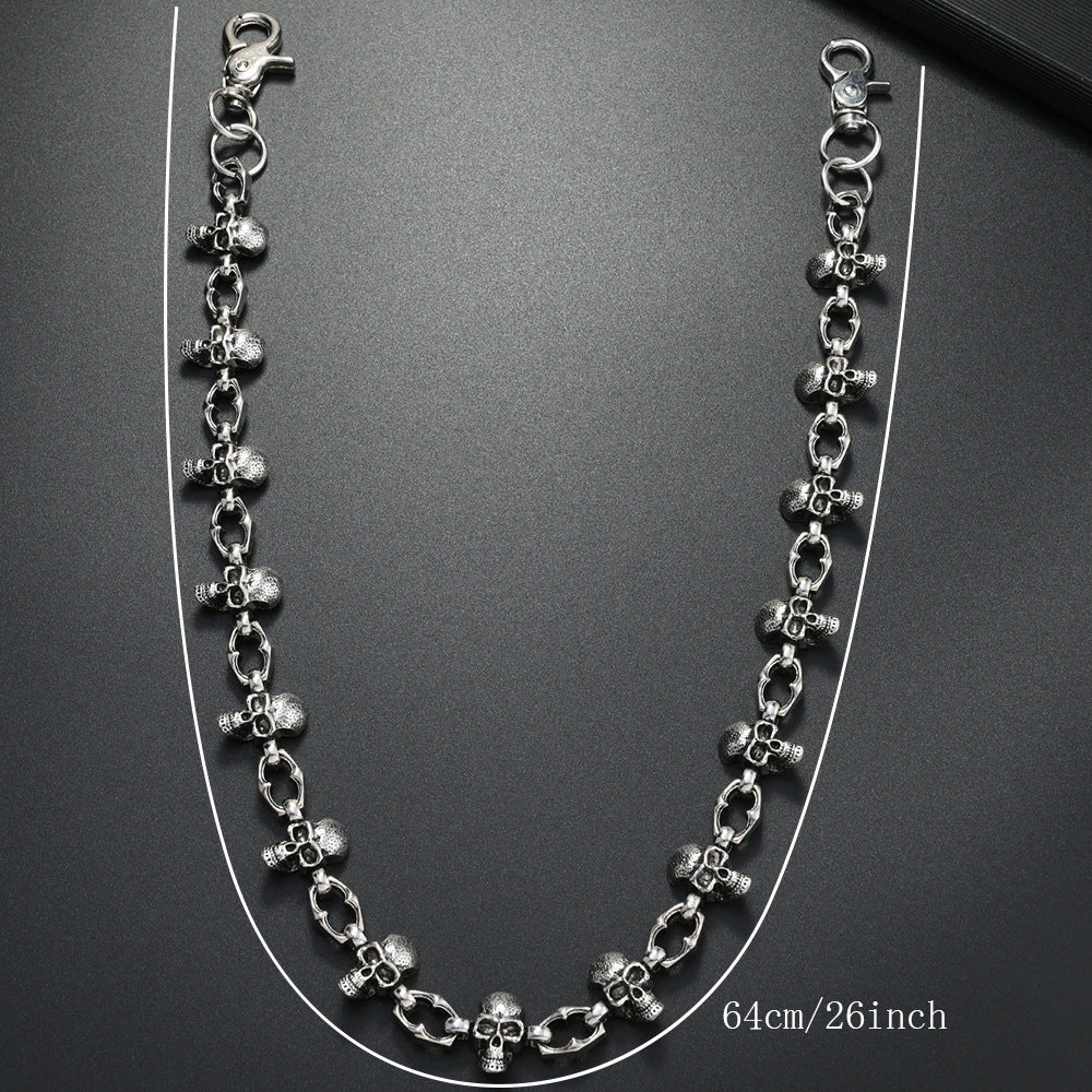 Metal skull trouser chain