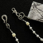 Original snake print coin purse beaded trouser chain
