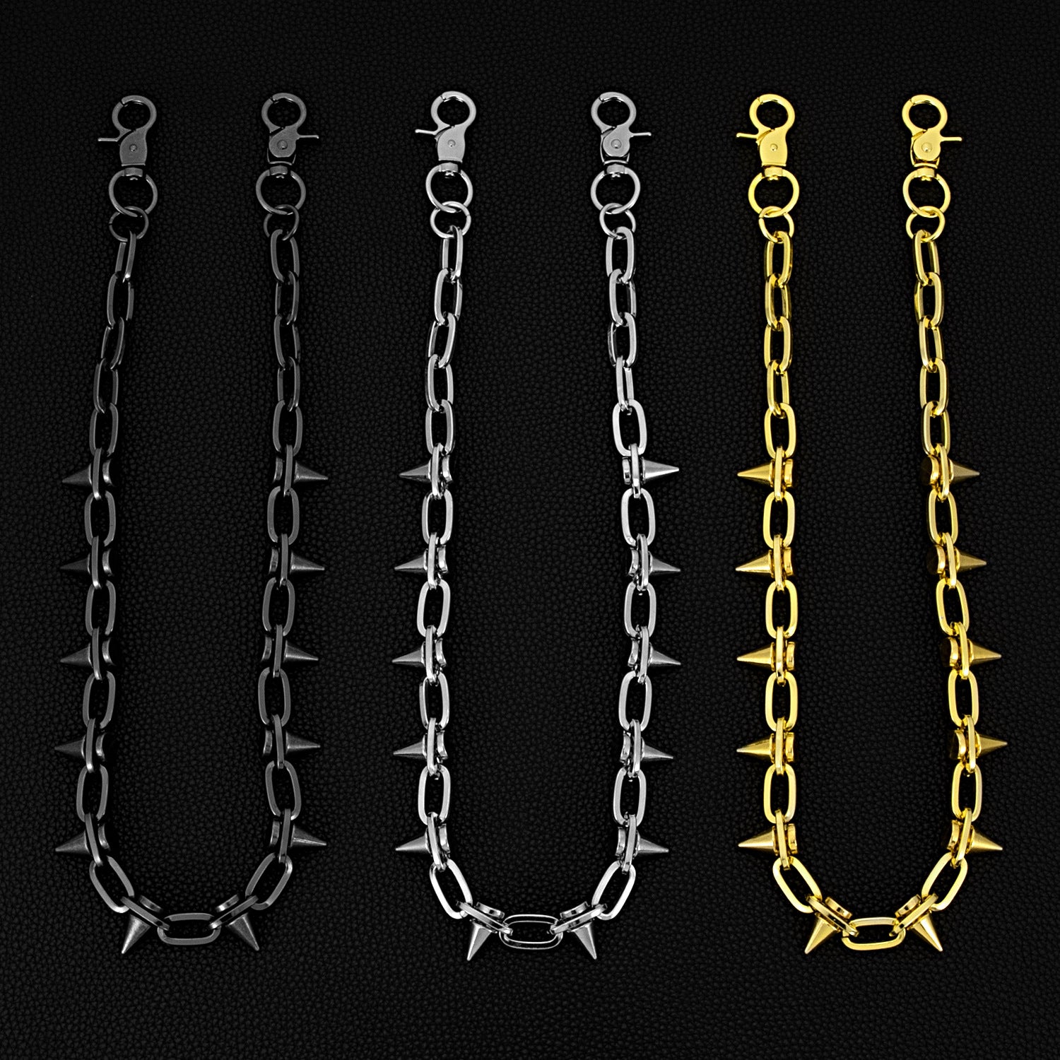 12 rivet spike pants chain