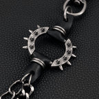 Exaggerated spiked retro art men's and women's hip-hop punk pants chain
