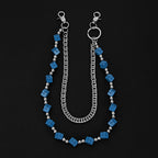 Trendy double-chain colorful Rubik's cube dice pants chain
