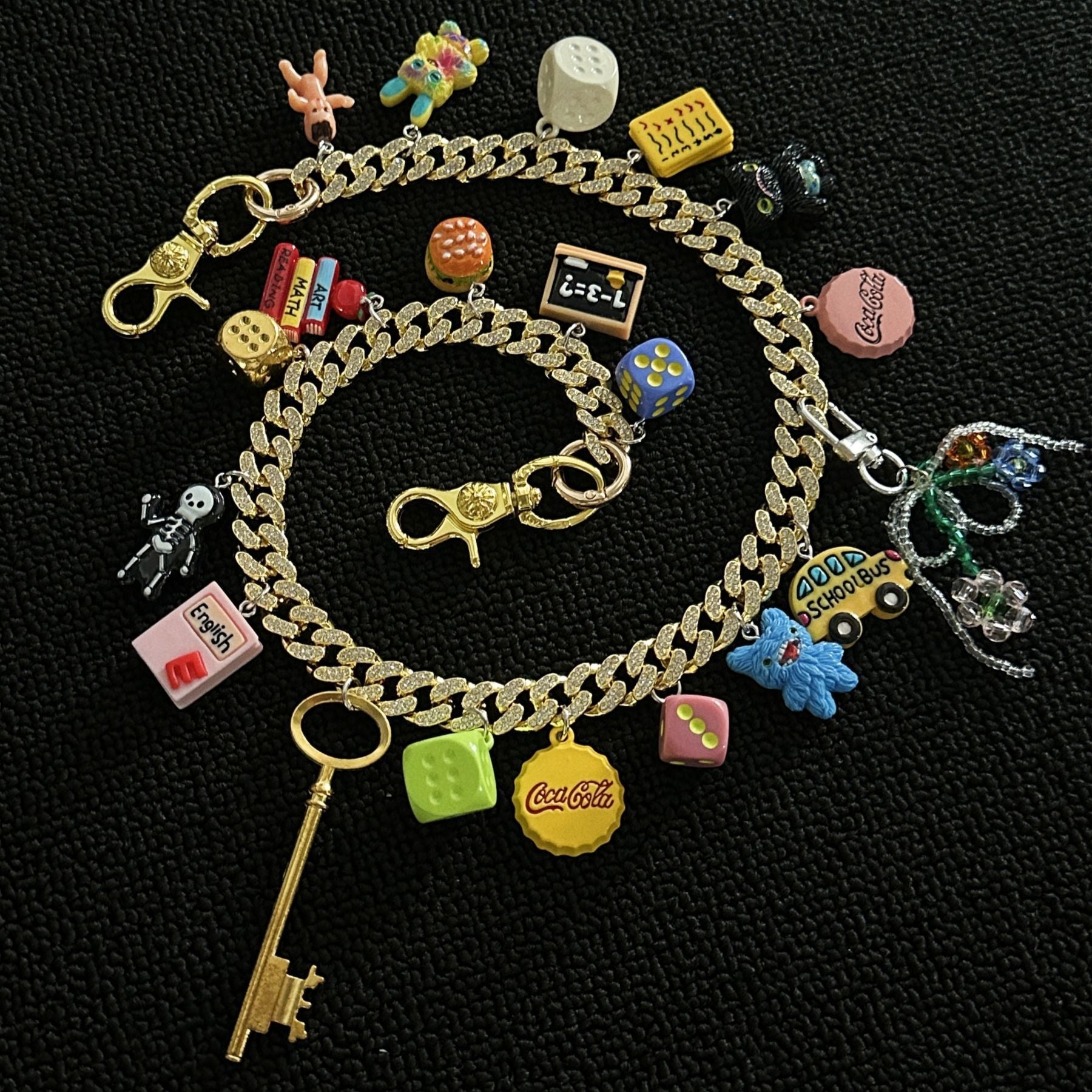 Dopamine series gold diamond trouser chain