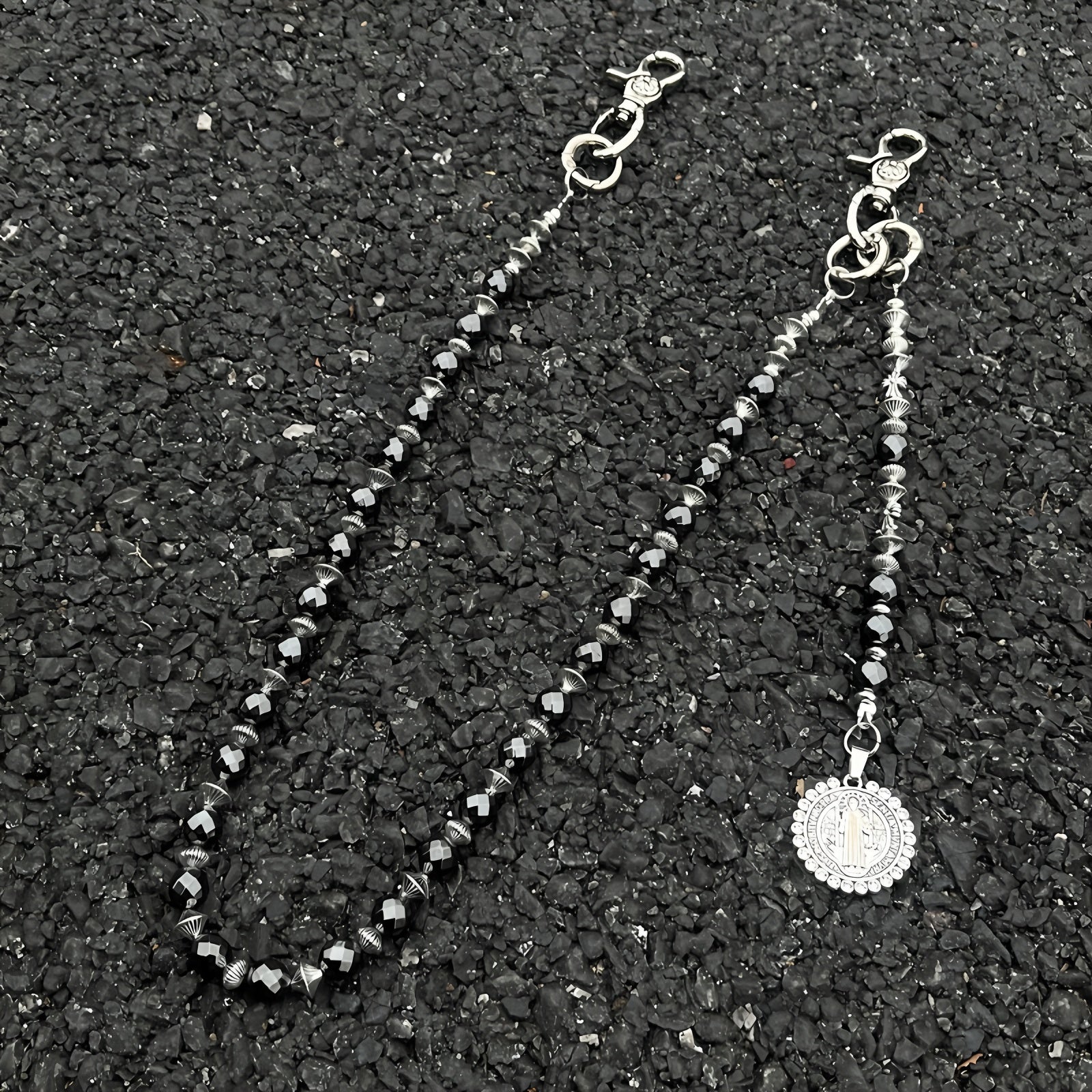 Retro mixed pearl handmade trendy denim waist chain