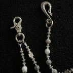 Handmade white and gray vintage mixed pearl pants chain