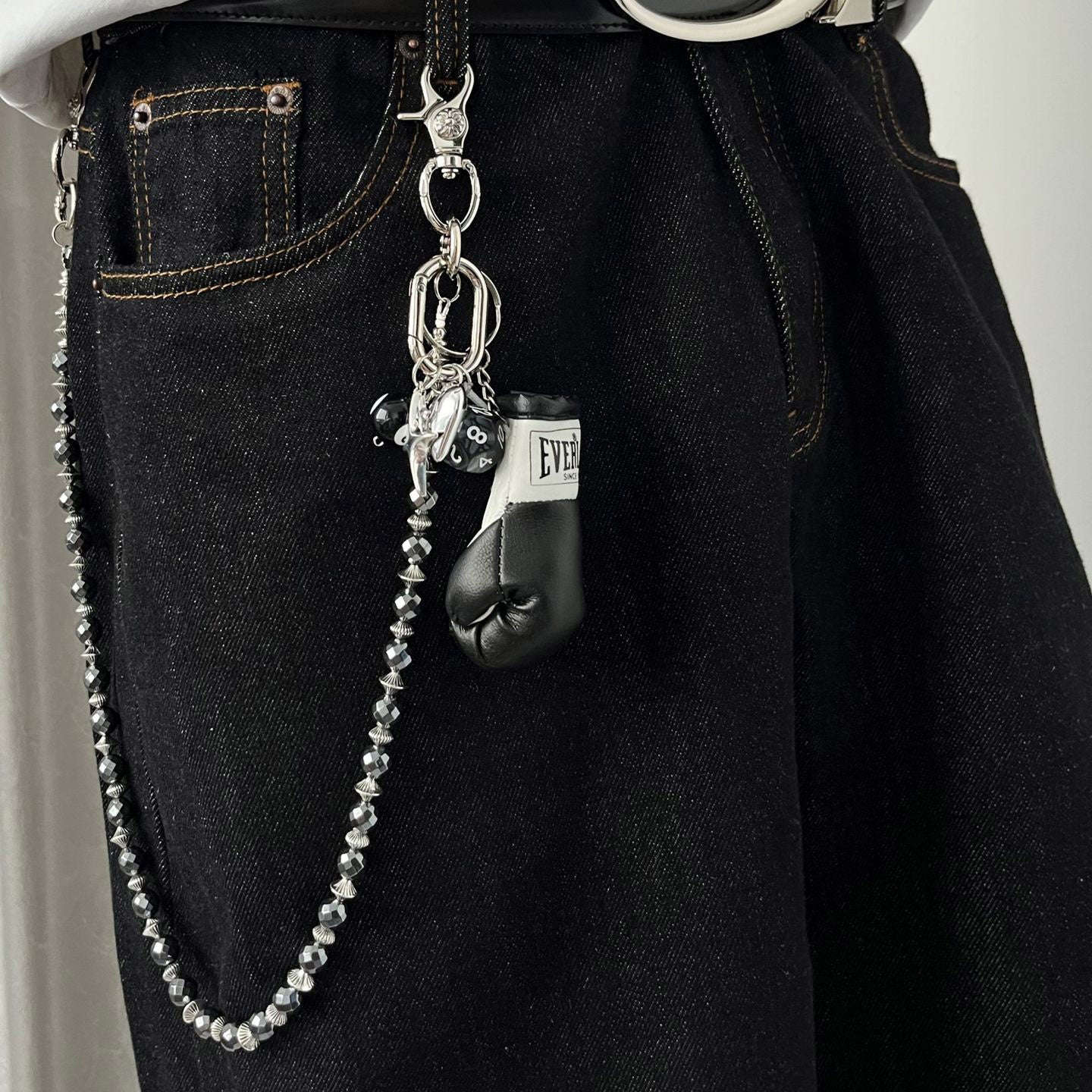 Ceramic cube bead handmade pants chain