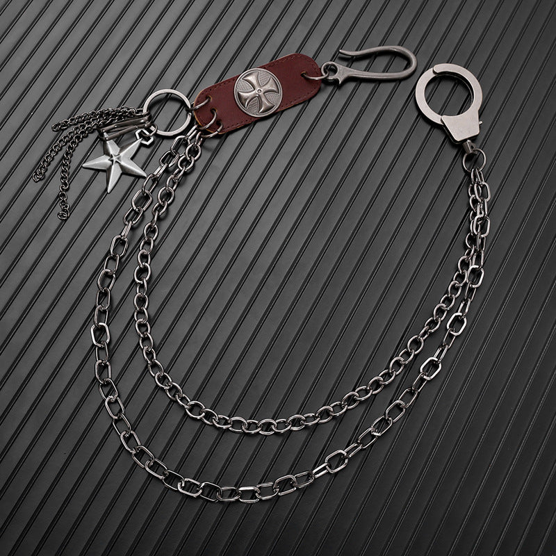 Punk hip-hop motorcycle street pants chain
