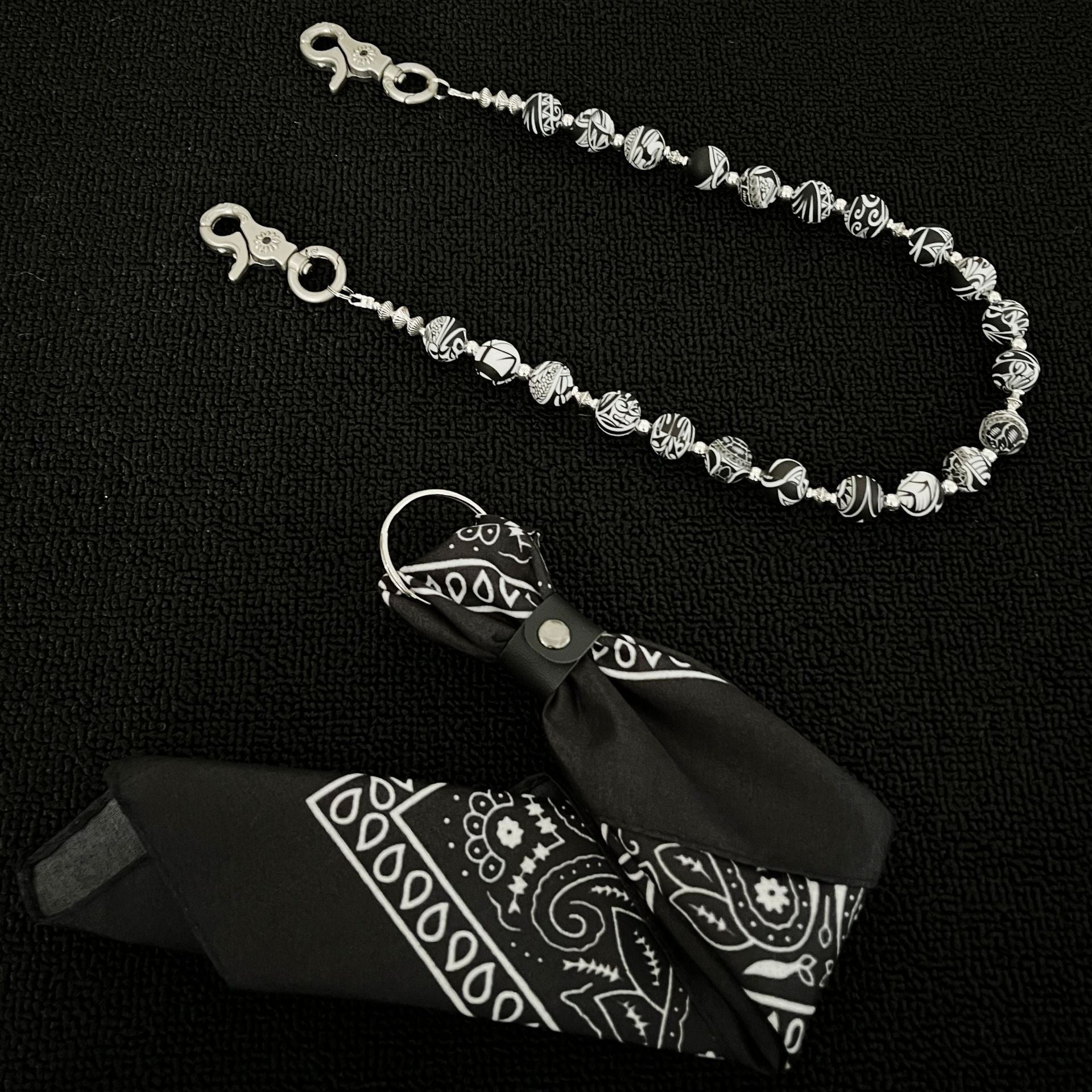 Flower silicone pants square scarf personalized pants chain