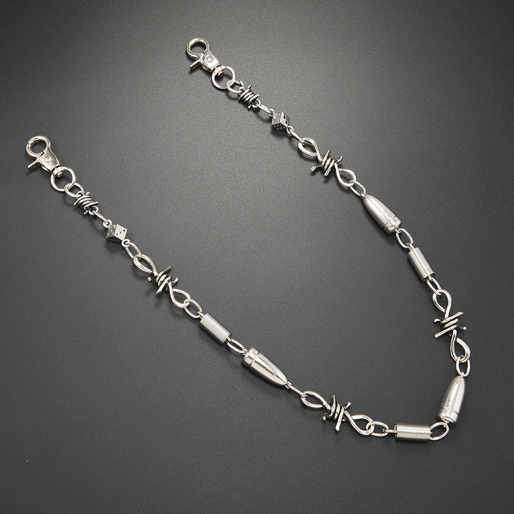 Trendy thorn thorn pants chain