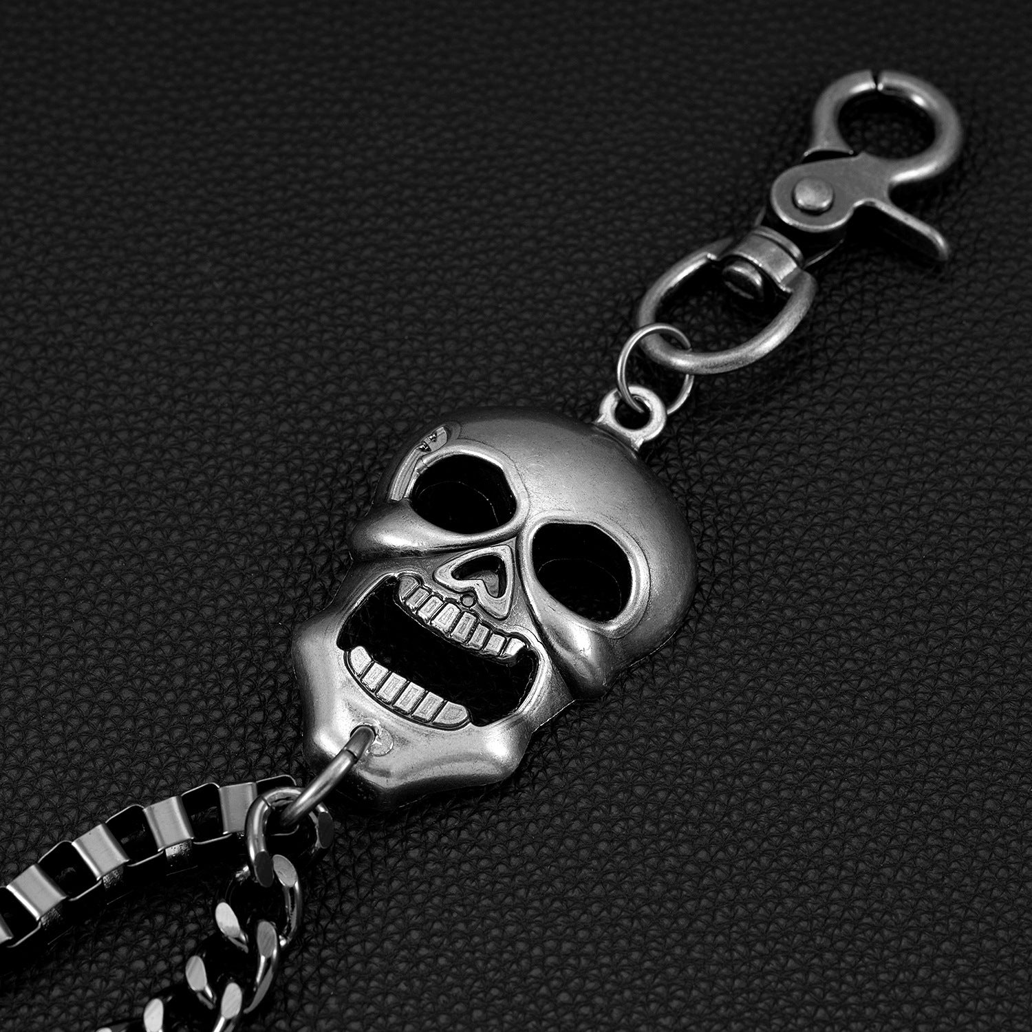 Dark punk hip-hop double-layer skull trouser chain