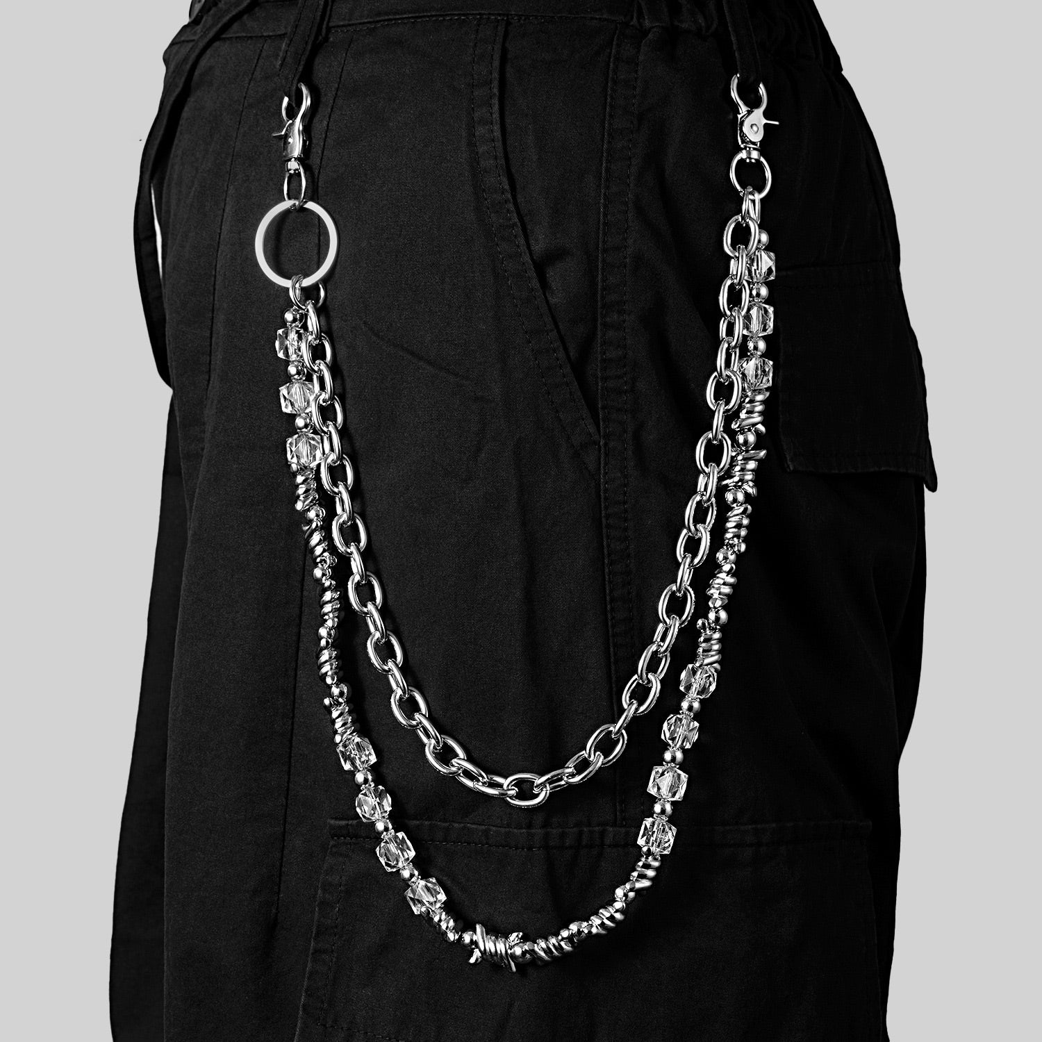 New double chain thorn candy trend hip hop pants chain