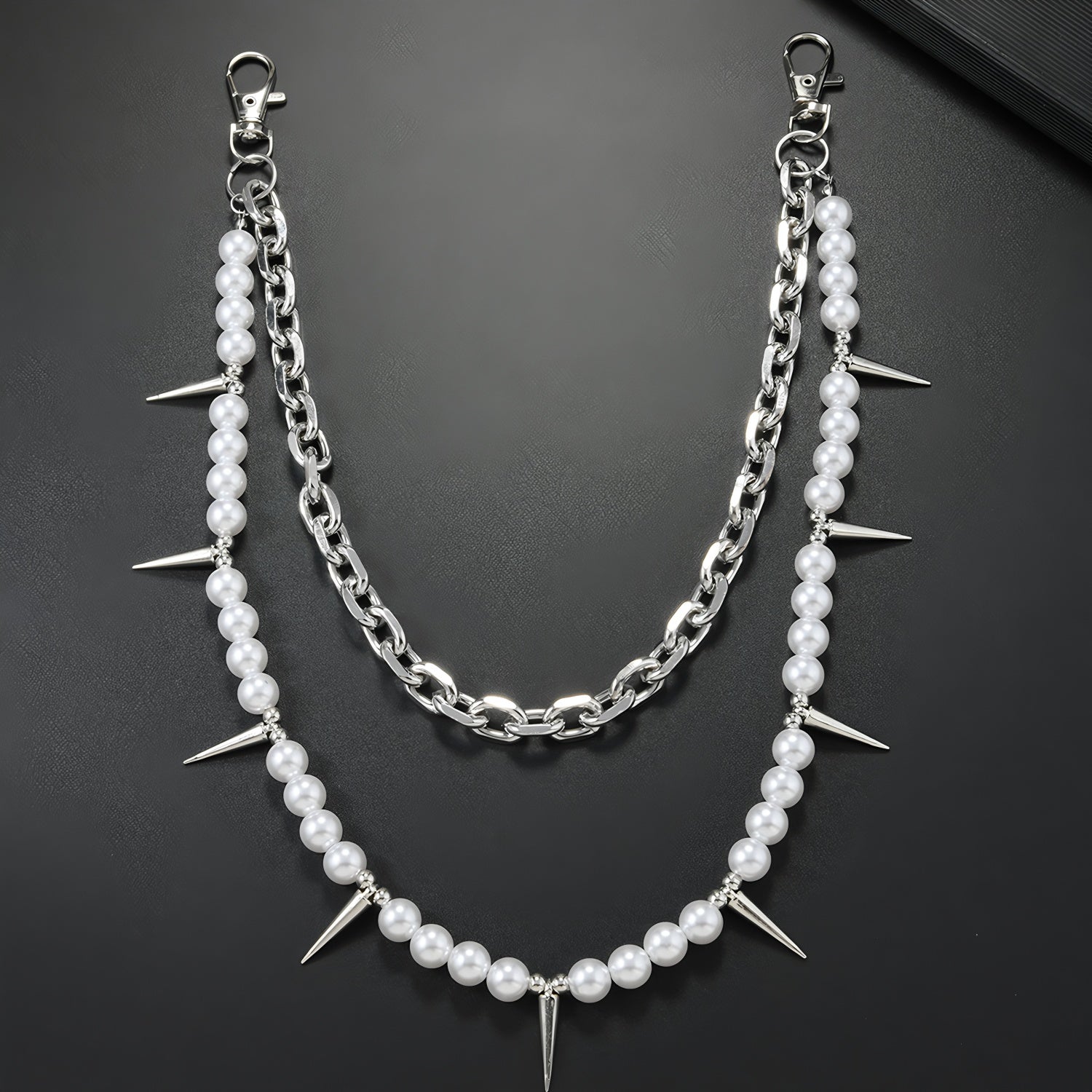 New fashionable pearl studded pants chain