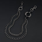 Exaggerated spiked retro art men's and women's hip-hop punk pants chain