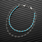 Fashionable turquoise beaded pant chain