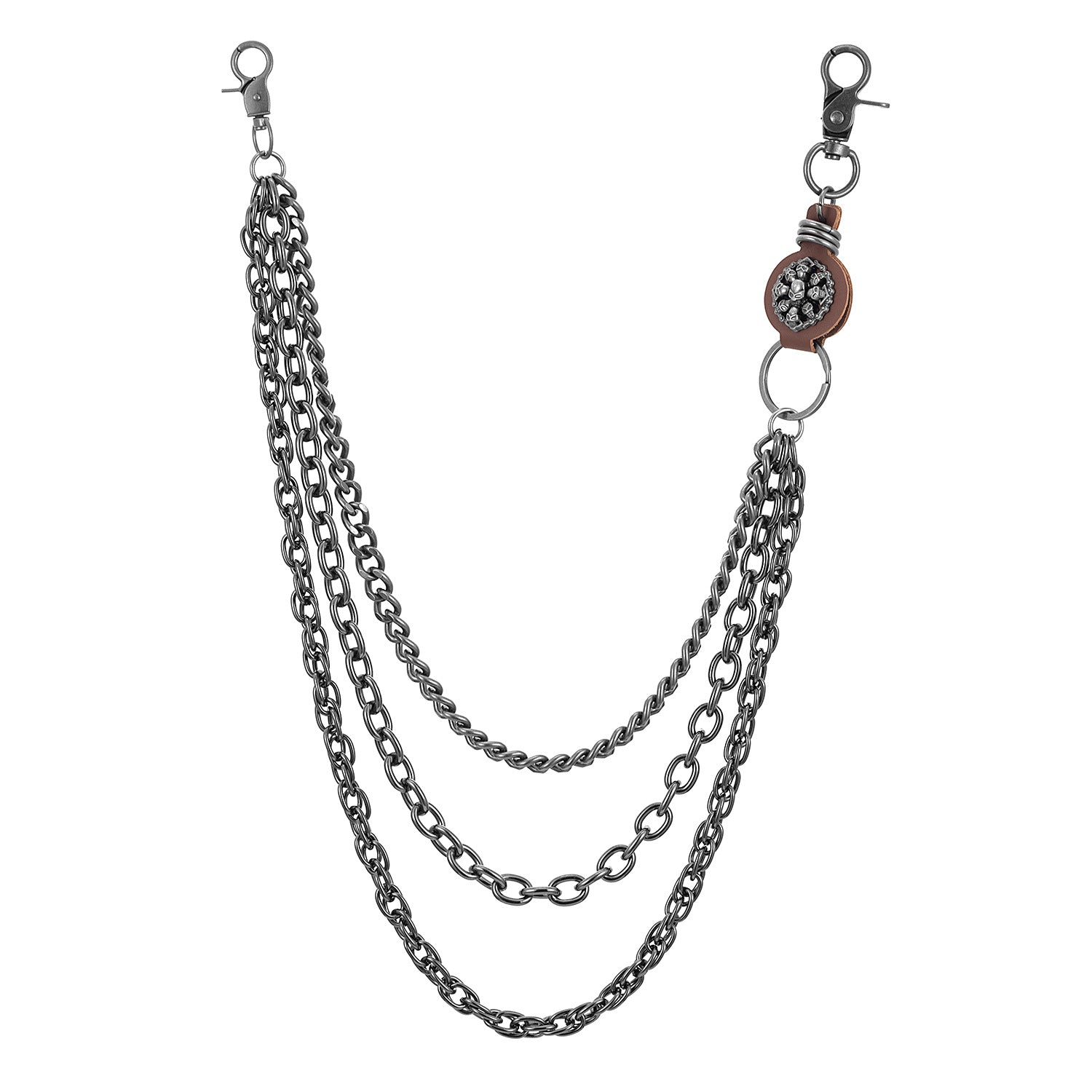 Three-chain thick skull hip-hop waist chain Halloween dark pants chain