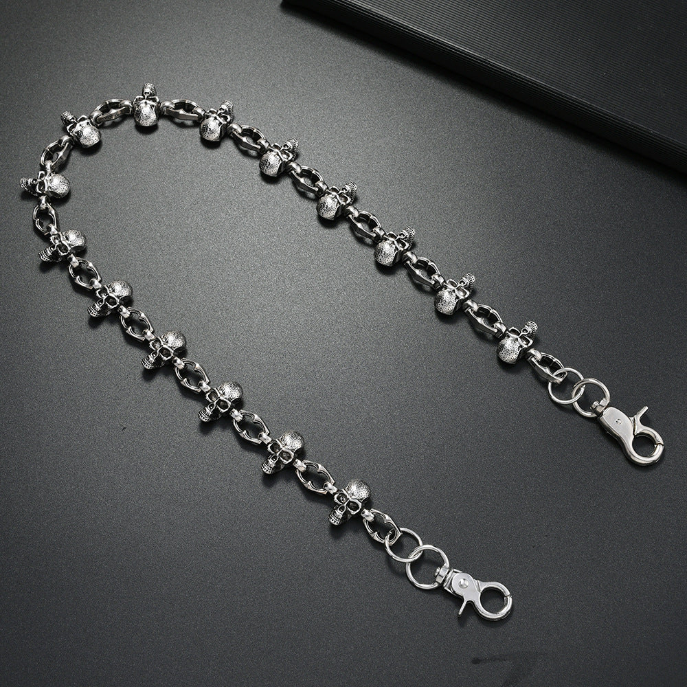Metal skull trouser chain