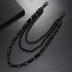 Three-layer fashionable black trouser chain