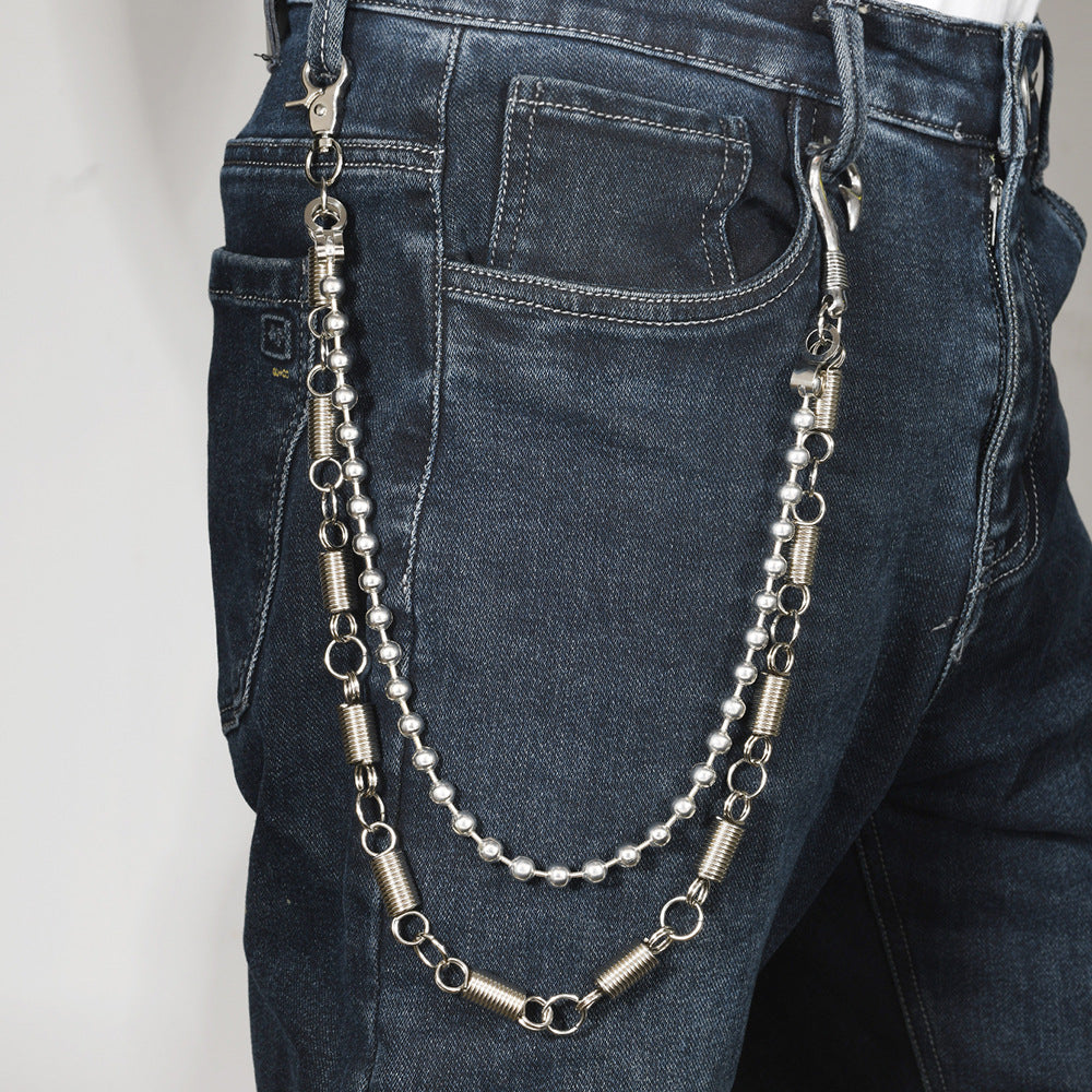 Metal spring accessory trouser chain