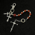 Vintage Red Rendering Stone Handmade Keychain