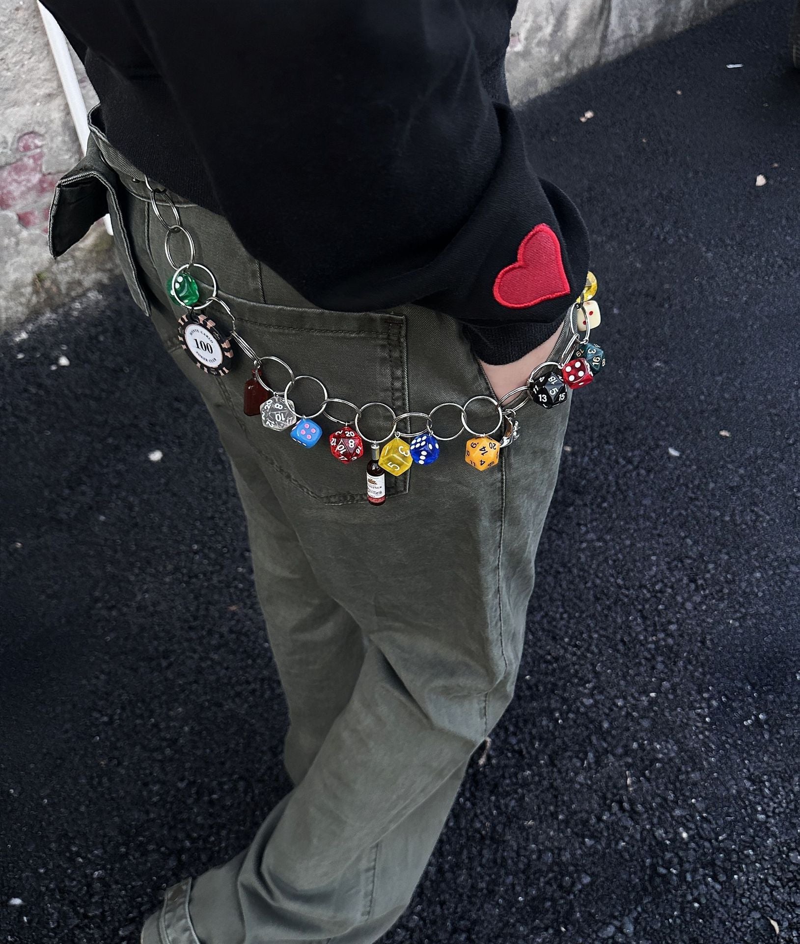 Multi-element jeans waist chain accessories