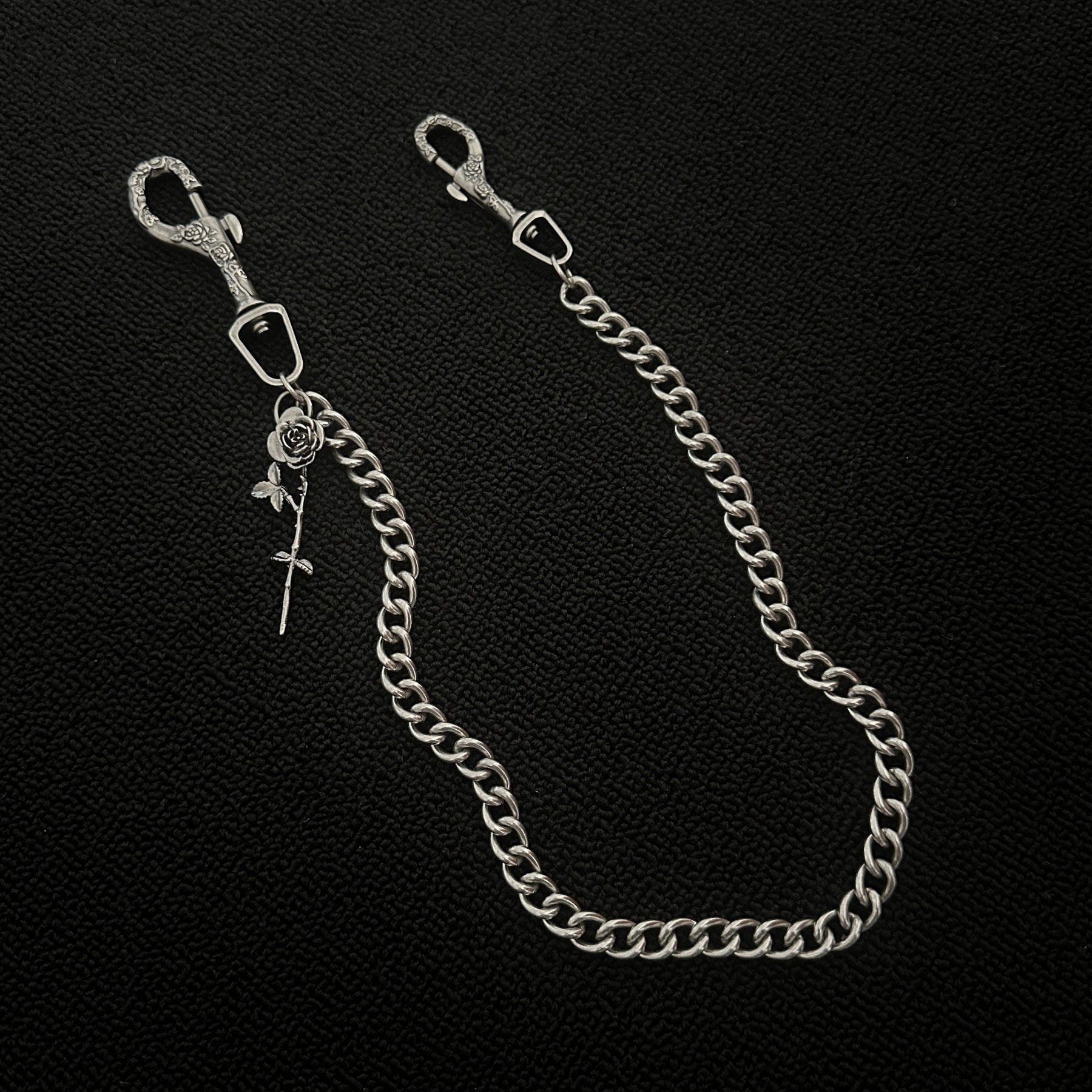 Heavy carving rose pants chain street hip hop European and American pants waist chain