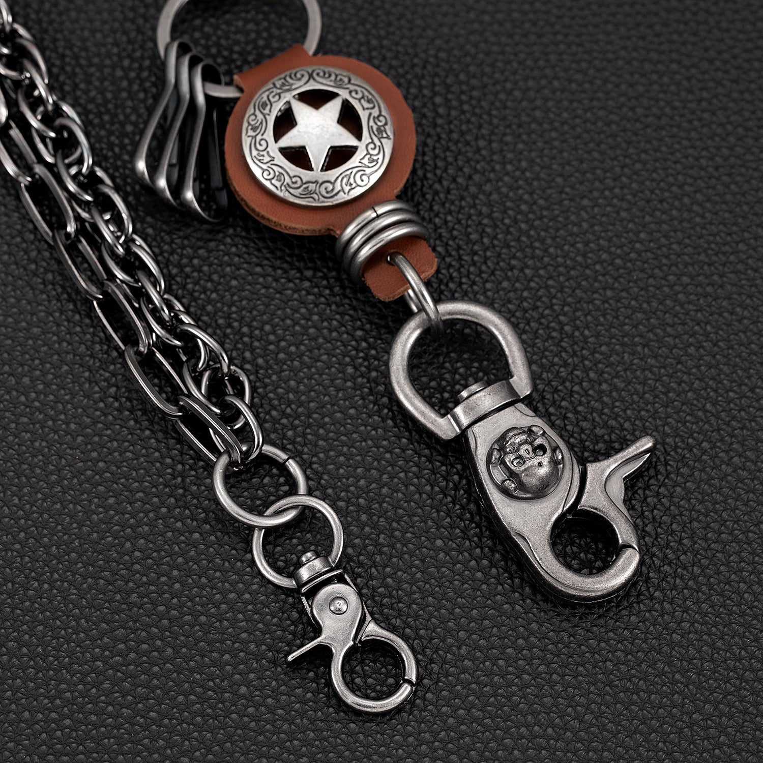 Double chain double cloth buckle light luxury trouser chain