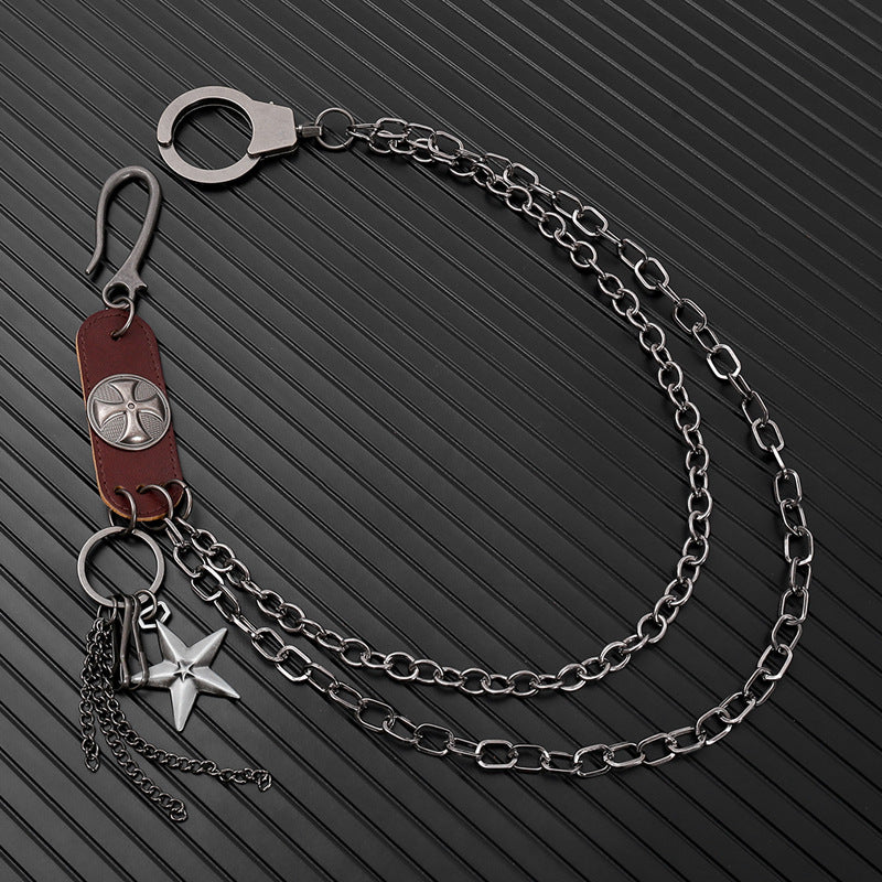 Punk hip-hop motorcycle street pants chain