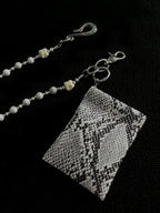 Original snake print coin purse beaded trouser chain