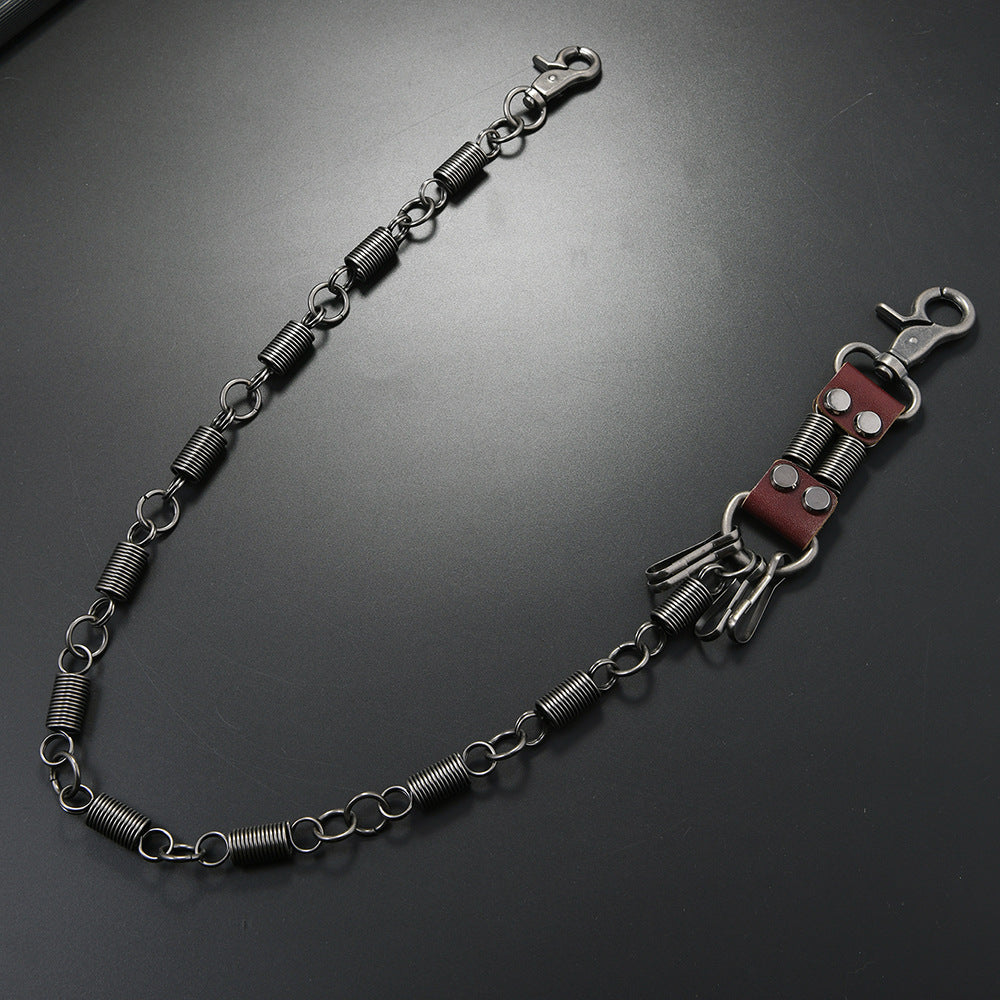 Fashionable metal spring trouser chain