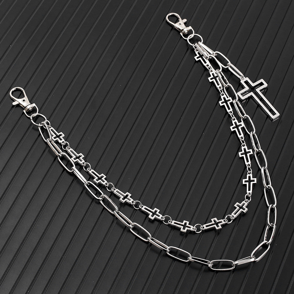 Personalized street hip-hop cross pants chain