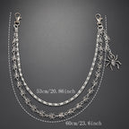 Double chain gothic dark spider pants chain