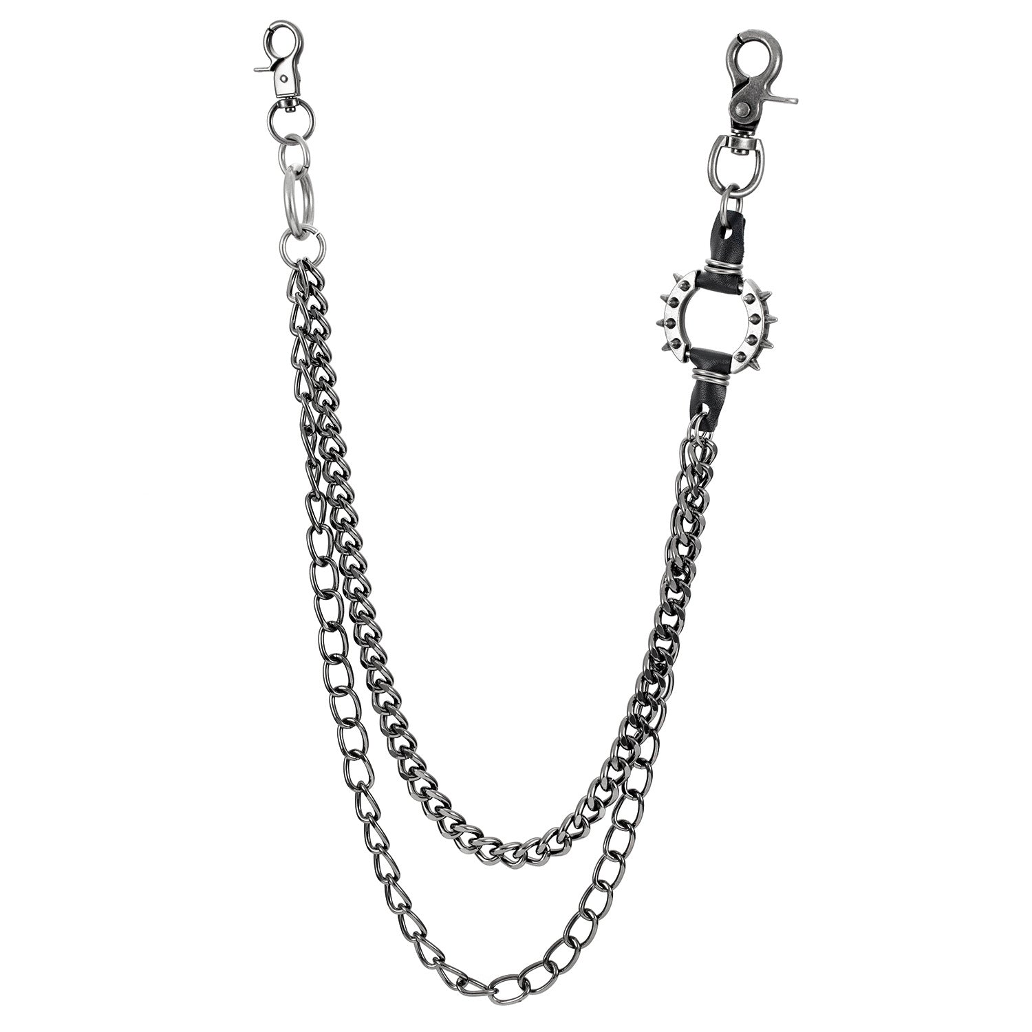 Exaggerated spiked retro art men's and women's hip-hop punk pants chain