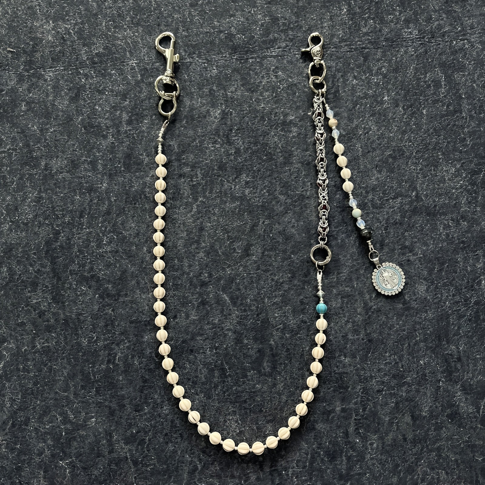 Retro street handmade design multi-element trouser chain