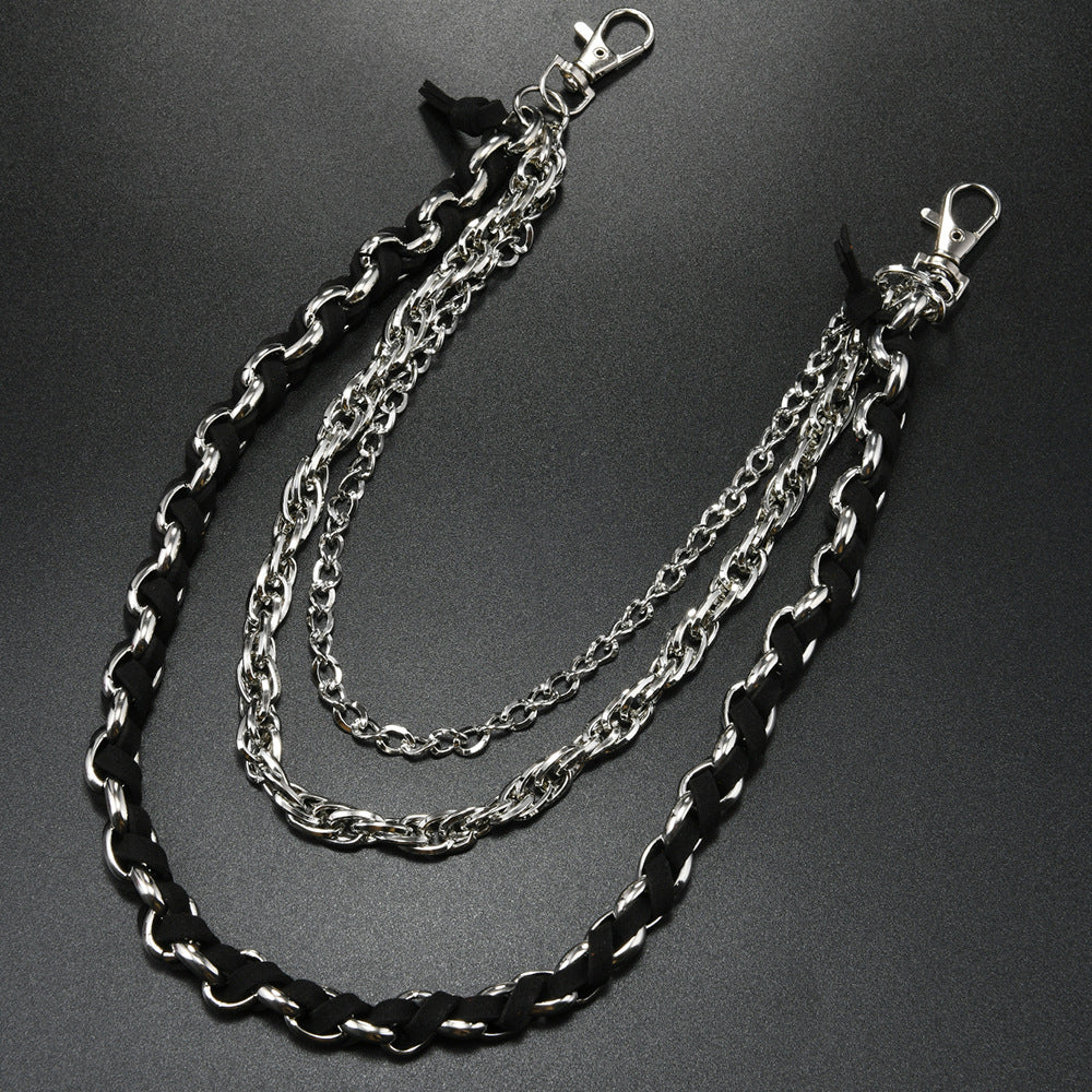 Fashionable and versatile woven multi-layered trouser chain