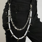 New fashionable pearl studded pants chain