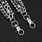 Geometric three-chain heavy metal thorn motorcycle chain pants